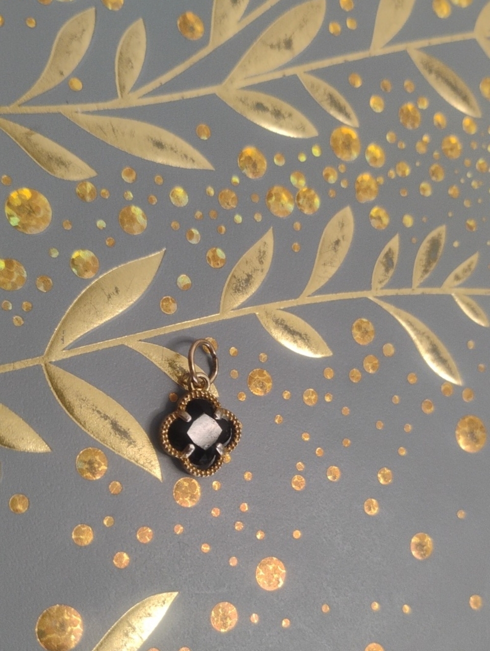 Sterling Silver Clover Onyx Pendant